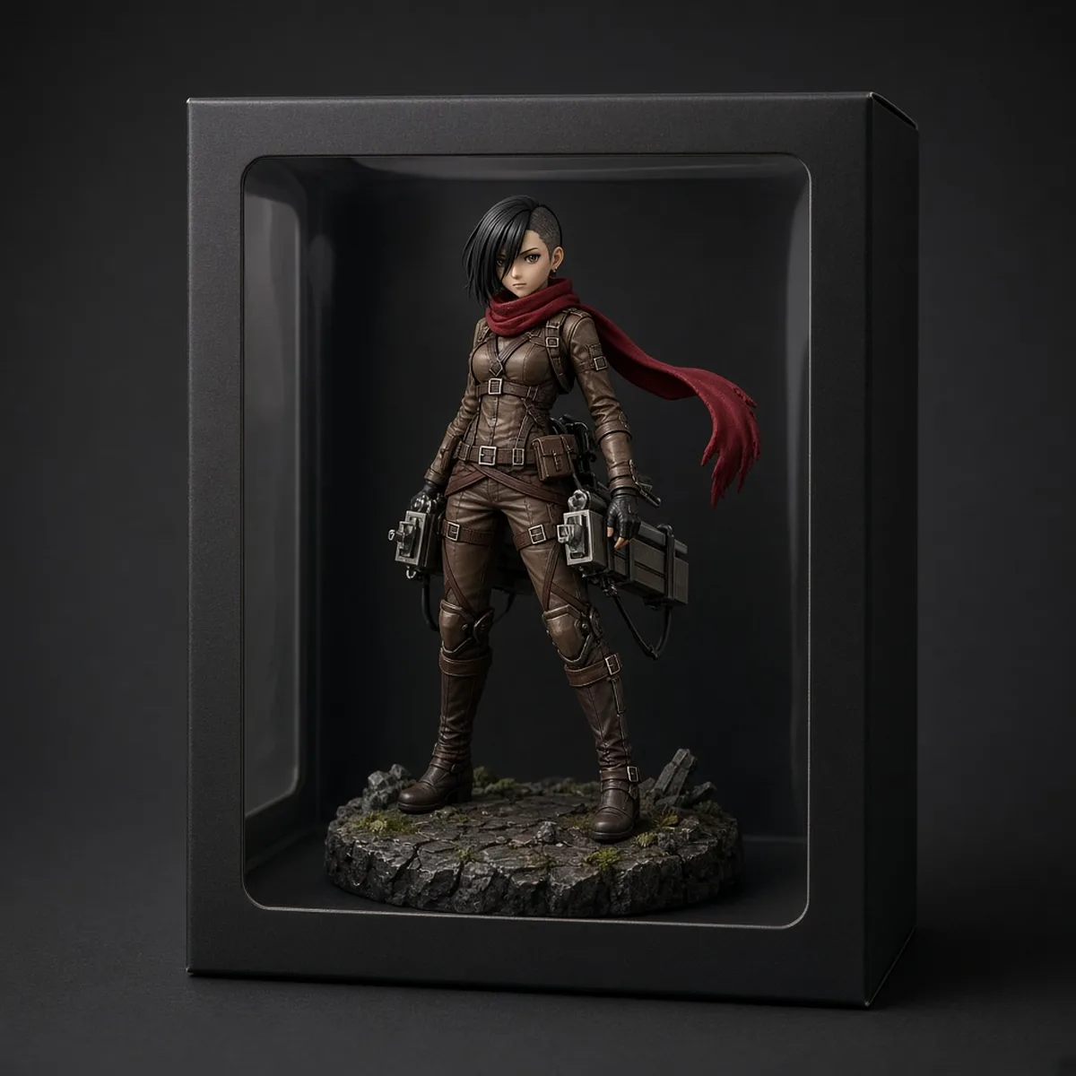 Mikasa Ackerman 1/8 ARTFX J figure from Attack on Titan by Kotobukiya, new in a sealed box. Catalog illustration.