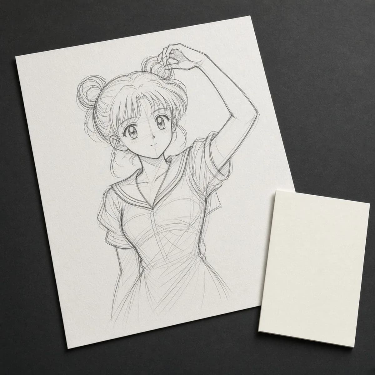 Original 1990s Sailor Moon key animation drawing, or genga, with a certificate of authenticity. Catalog illustration.