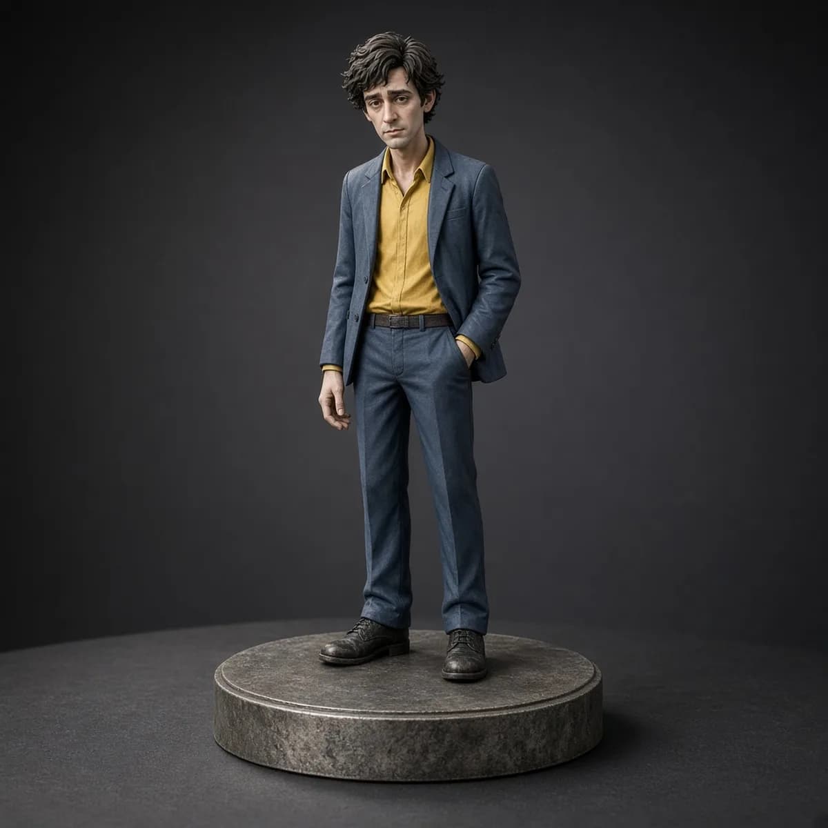 Spike Spiegel 1/6 resin statue from Cowboy Bebop, limited edition of 300. Catalog illustration.