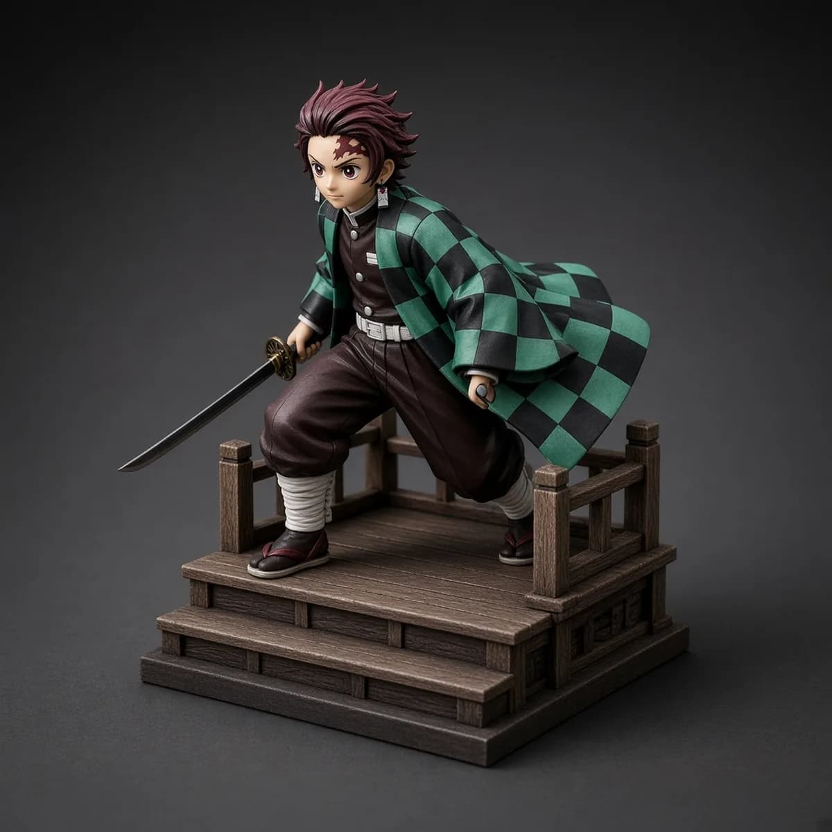 Tanjiro Kamado 1/4 resin statue from Demon Slayer, limited edition of 350. Catalog illustration.